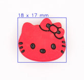 Schattige Rode Poesjesknoop met Strik - 18x17 mm Knopen KNP00076